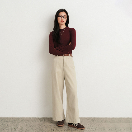 LS_High-waist semi loose pants_3color