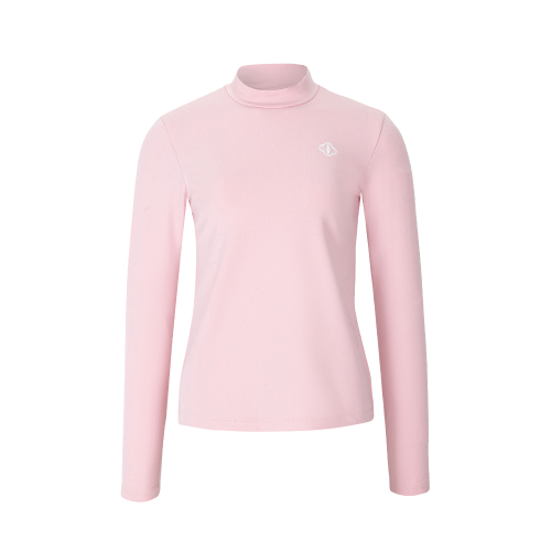 Флисовый базовый лонгслив с воротником-стойкой (Pink)