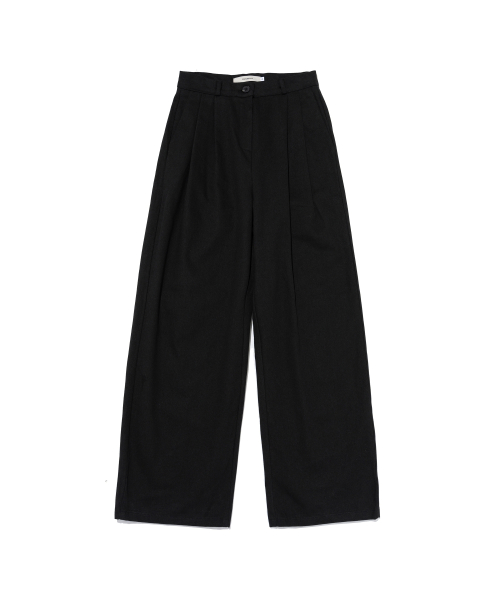 Теплые хлопковые широкие брюки со складками (Black)