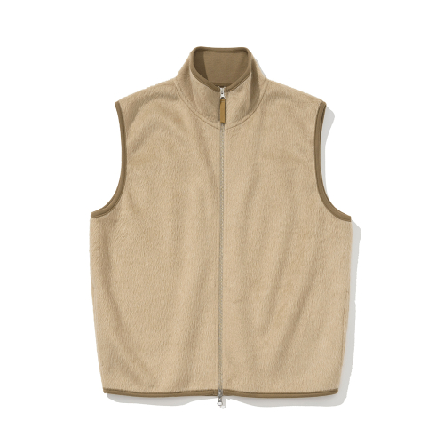 Вязаный жилет на молнии из шерсти (Beige)