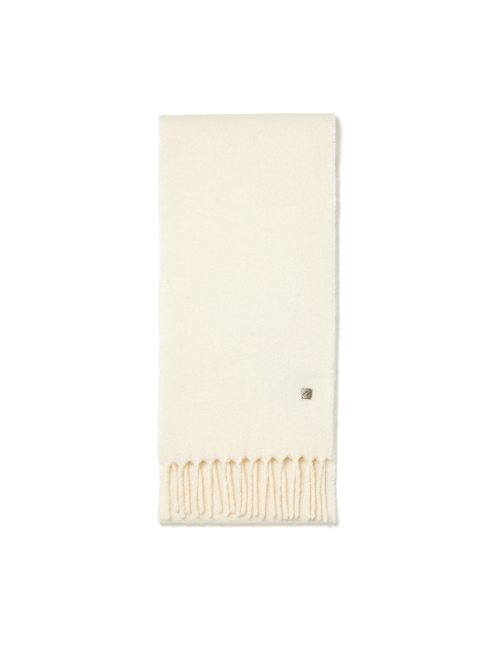 マフラー・ストール [MATINKIM]matin wool blended muffler in white CLASSIC WOOL BLENDED CHECK MUFFLER IN WHITE – Matin Kim
