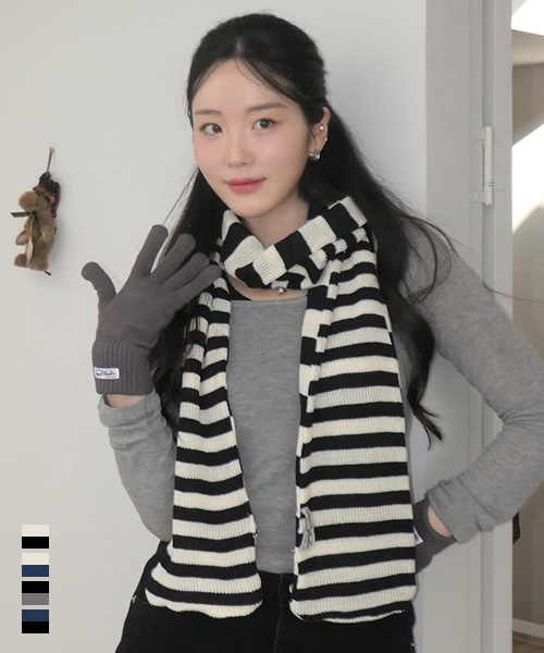 클래식 미니멀 스트라이프 머플러 4color