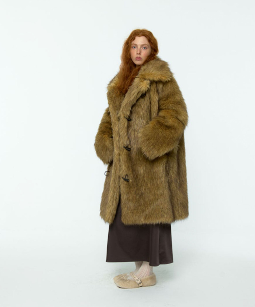 【LOULOUSEOUL】Brown Carrie Fur Jacket (Brown) Loulouseoul】24fw Brown Carrie Fur Jacket