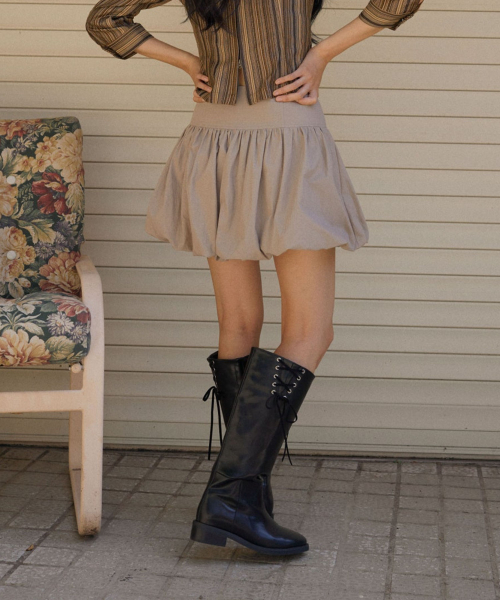 ★LOULOUSEOUL★ Long Eyelet Boots 루루서울(LOULOUSEOUL) Long Eyelet Boots (Black) - 사이즈