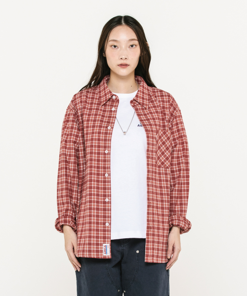 에이카화이트() SMALL PLAID CHECK SHIRT-RED 상품 이미지