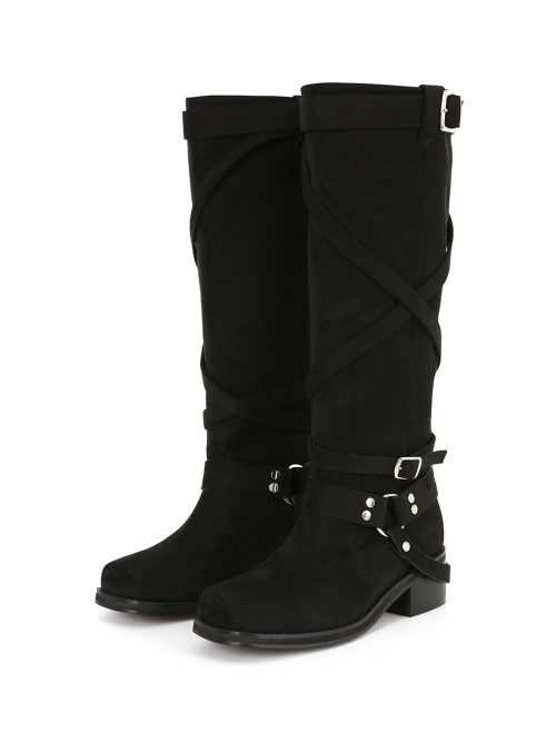 MULTI SUEDE BOOTS (BLACK)