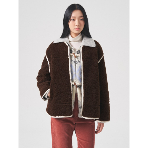 Куртка из шерпы на молнии Brown
