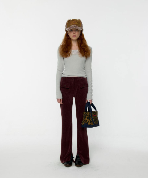 【LOULOUSEOUL】Linda Boots Cut Corduroy Pants (Wine) Linda Boots Cut Corduroy Pants (Wine) - 감도 깊은 취향