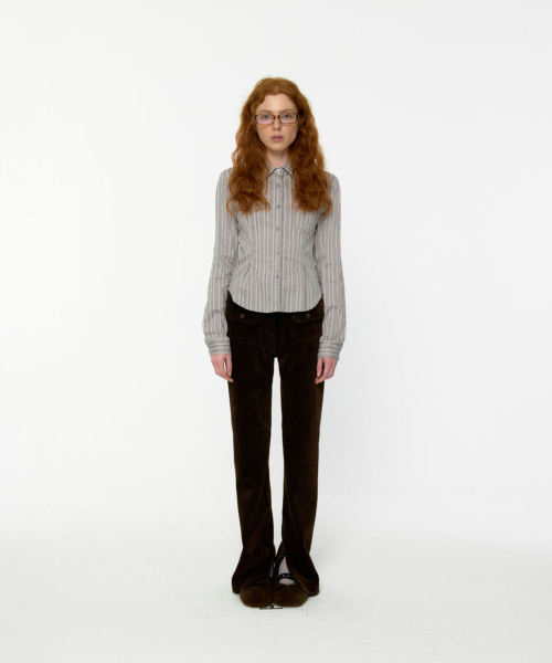 루루서울(LOULOUSEOUL) Linda Boots Cut Corduroy Pants (Brown
