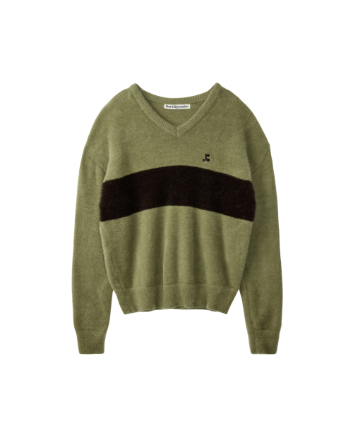 레스트앤레크레이션(REST&RECREATION) RR V-NECK HAIRY KNIT TOP