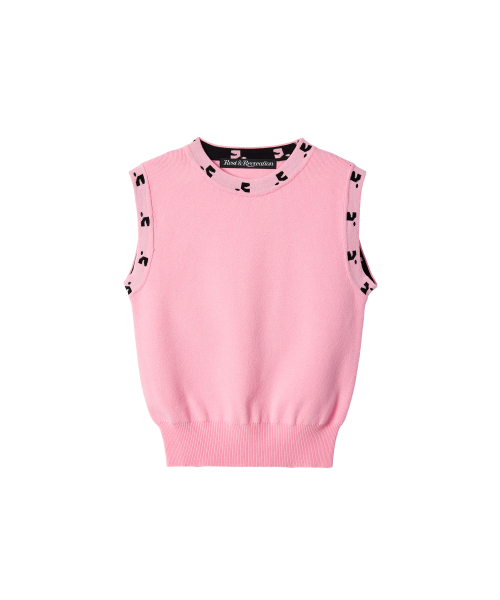 RR LOGO SLEEVELESS KNIT топ - PINK