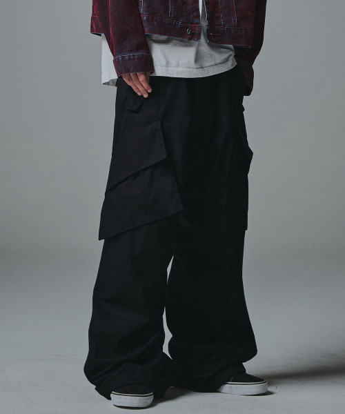 Ripstop Flare Fit Cargo брюки - чёрный