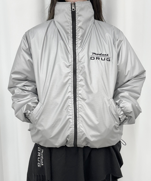 REVERSIBLE PADDING, SILVER чёрный