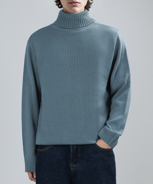 BALANCE T-NECK KNIT (SMOKE синий)