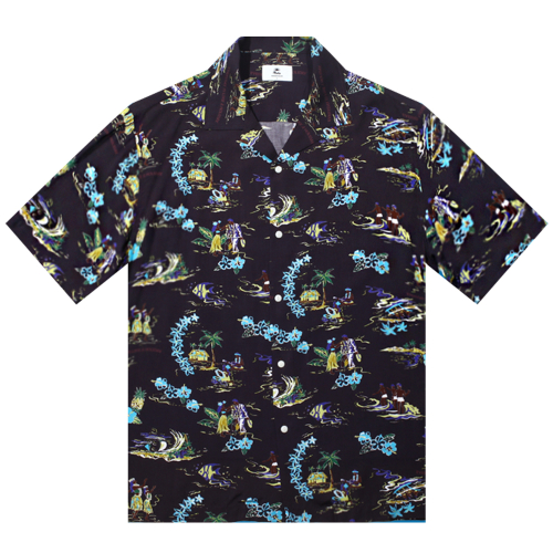 Гавайская рубашка Aloha Land-Black