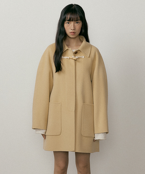handmade half toggle coat-beige