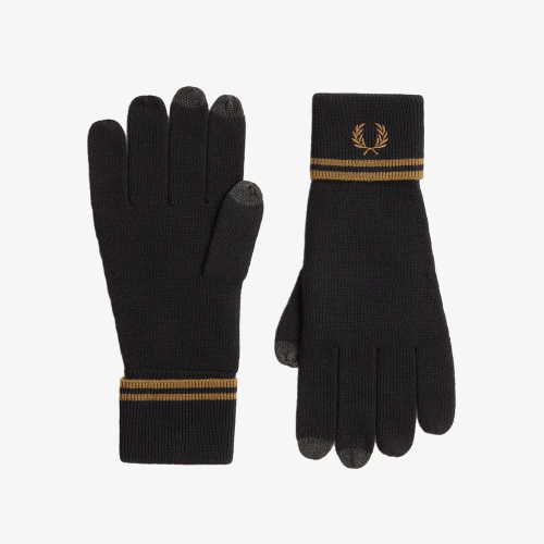 프레드페리() [선물상자 증정] 트윈 팁 메리노울 글러브 - 블랙/쉐이디드스톤 CFPU2439151-S77 상품 이미지