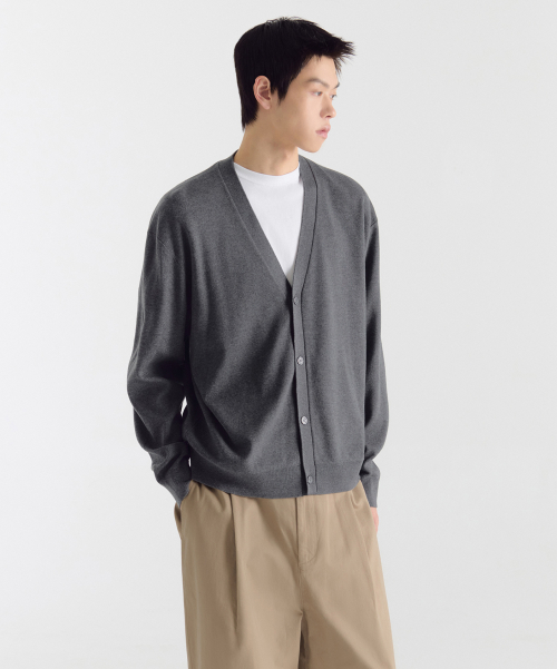 Базовый кардиган из хлопка и тенселя [Medium Grey]