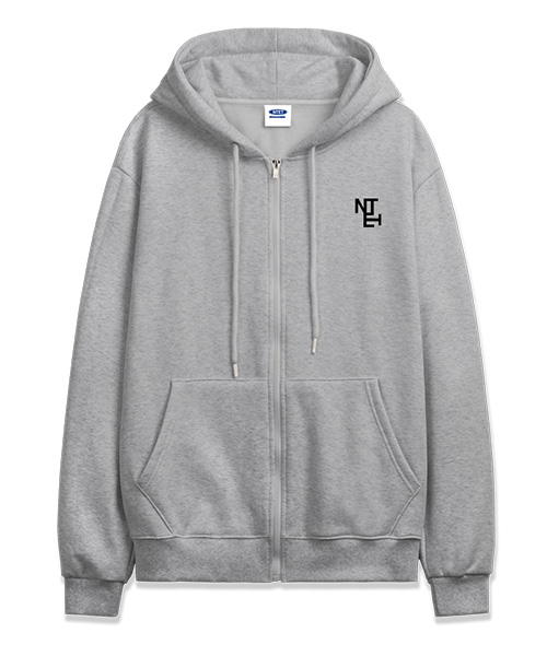 Худи на молнии N.E LOGO [Grey] (с начесом на выбор)