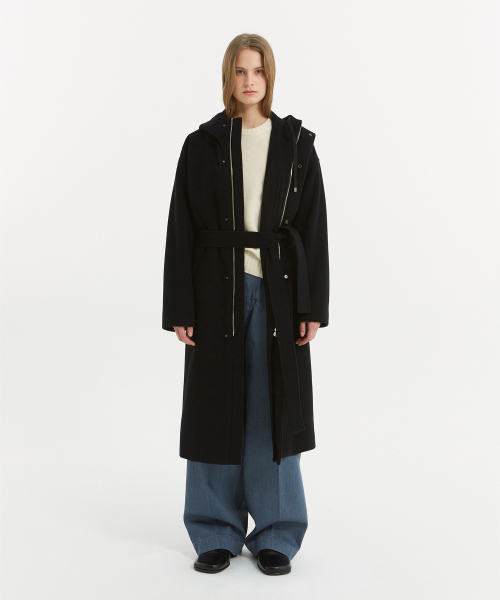 W Rue hoodie coat black