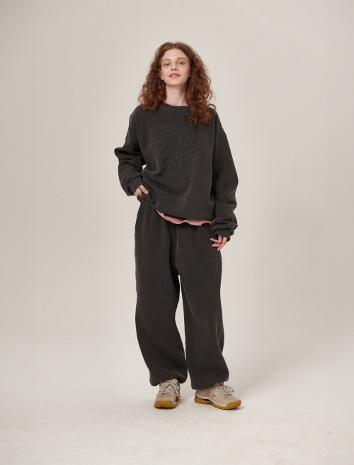 Hava Patchwork Pigment Sweatpants Charcoal