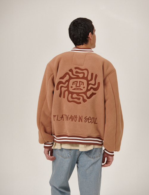 Ecco Fleece Varsity Jacket Brown