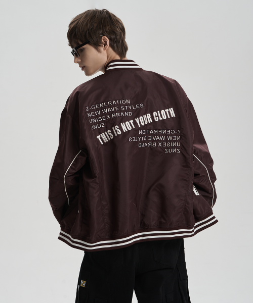 Куртка Varsity с надписью на спине (Wine)