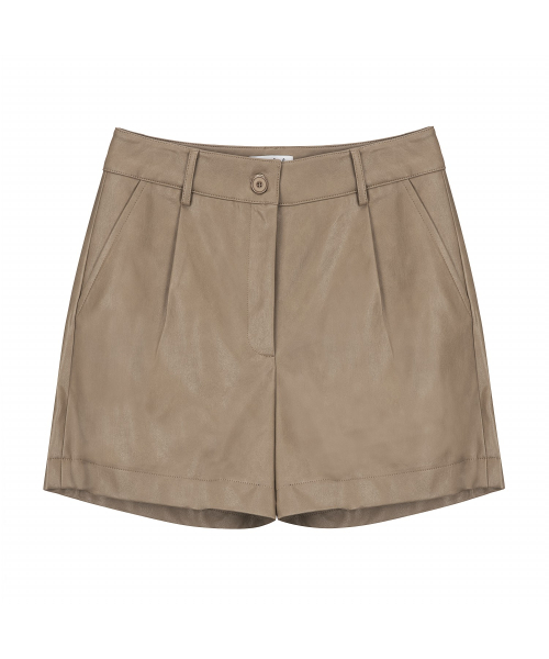 two-tuck leather shorts- U1C32LSL010
