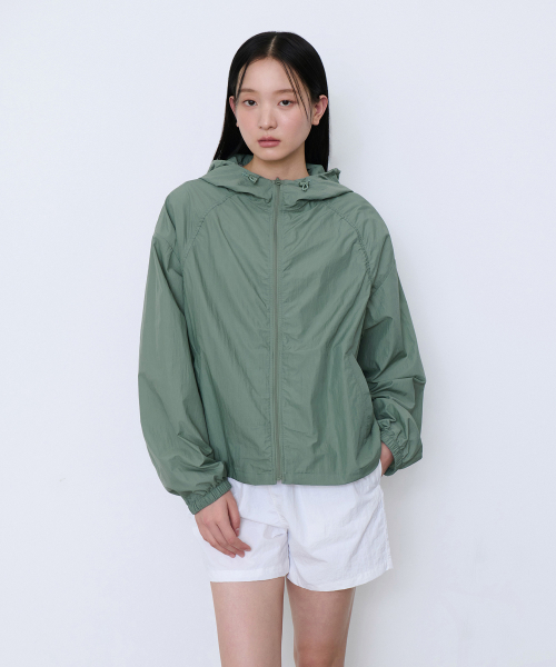 Женская ветровка со сборками [Mint Gray]