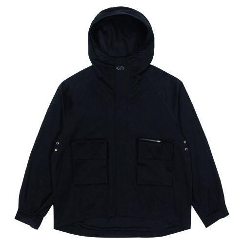 STITCH HOODED JACKET-[BLACK]