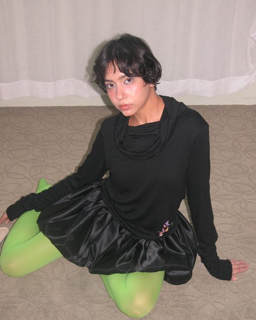 Veggie Turtleneck Hoodie, Black