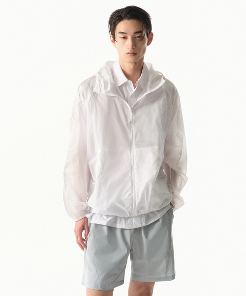 CITY LEISURE AIR WEIGHT SHEER WINDBREAKER JACKET [WHITE]
