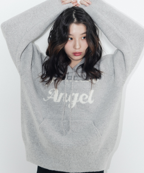 Angel Wool Hooded Knit_Gray