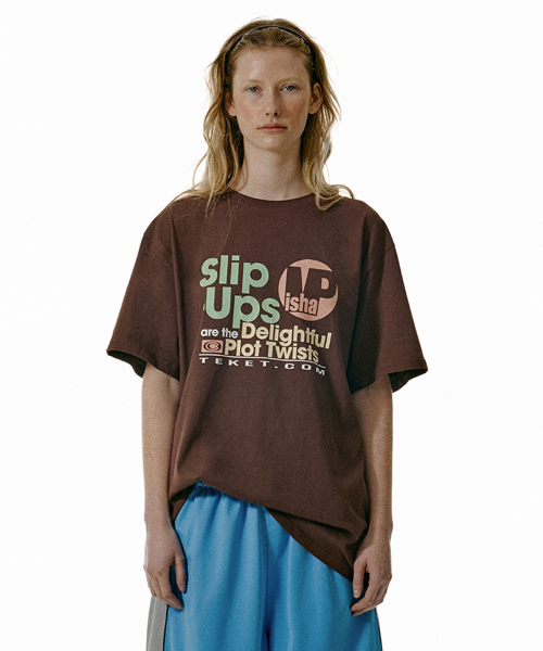 [teket] Slip Ups Tee ★大人気★ 테켓(TEKET) Slip Ups Tee Brown - 사이즈 & 후기 | 무신사