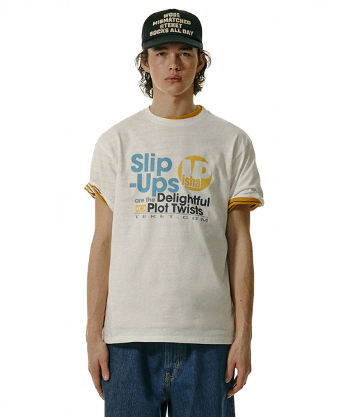 [teket] Slip Ups Tee ★大人気★ 테켓(TEKET) Slip Ups Tee White - 사이즈 & 후기 | 무신사