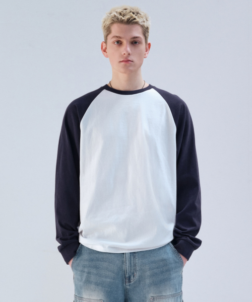 MUSINSA | MUSINSA STANDARD Relaxed Rib Cuffs Raglan Long Sleeve T
