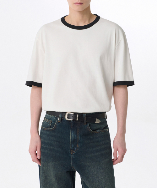 RELAXED RINGER T-SHIRT [CREAM]