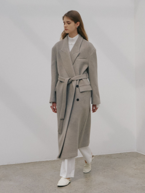 LONDON Merino Wool Double Oversized Tailored Coat_Oatmeal