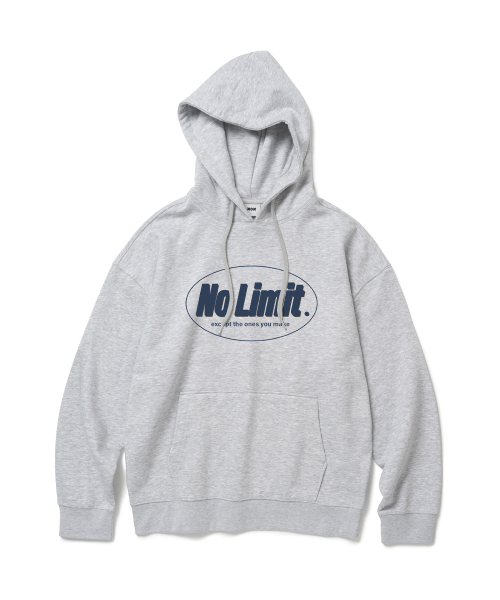 Оверсайз худи No Limit с начесом Melange Gray Navy