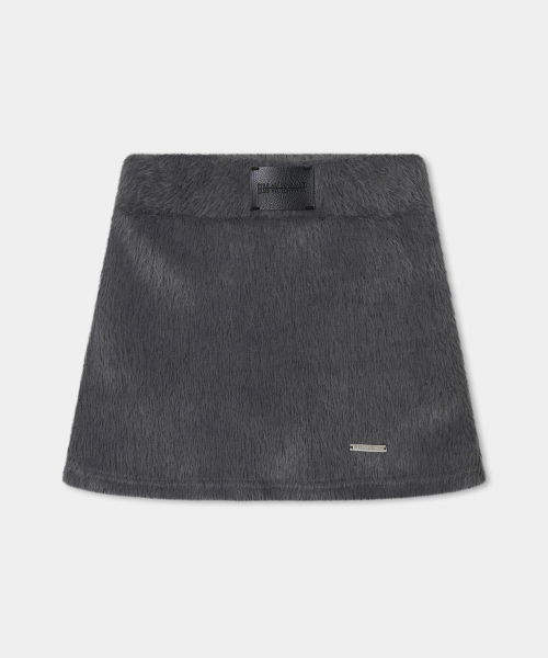 Angora Patch Set-up Shorts Skirt (charcoal)
