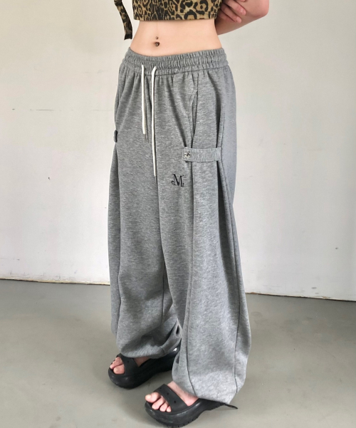 Weir side button sweat pants unisex (4Color)