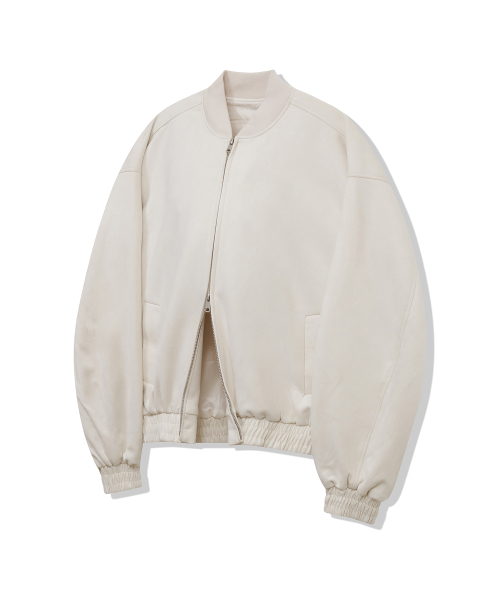 Замшевая куртка-блузон 87-STAN059 2-way Ivory