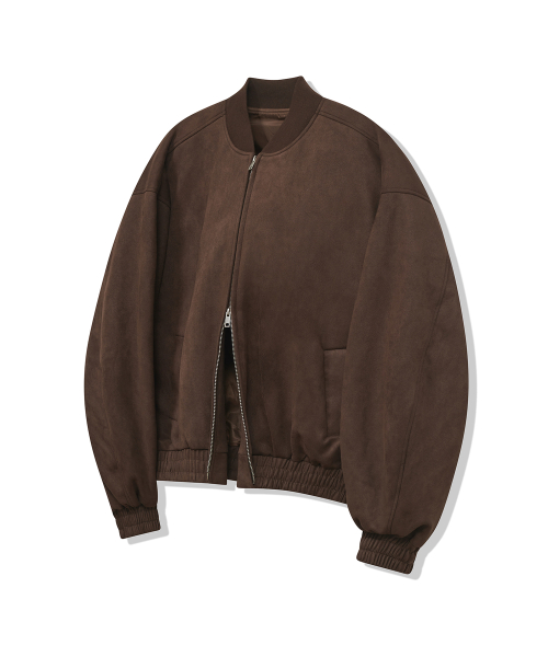Замшевый двухсторонний бомбер 87-STAN059 Minimal Brown