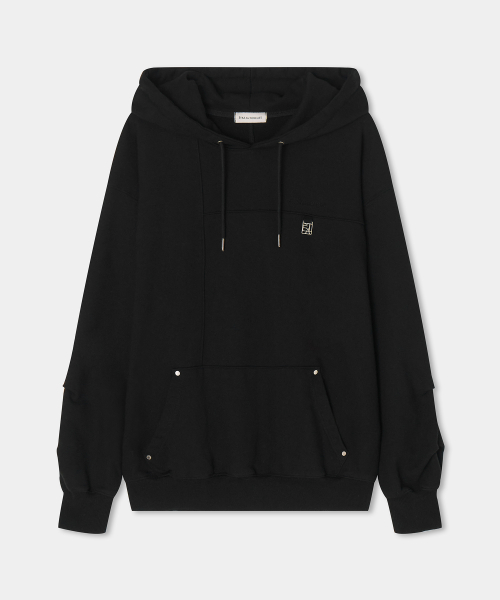 Плотное худи оверсайз с вареным эффектом (Black)