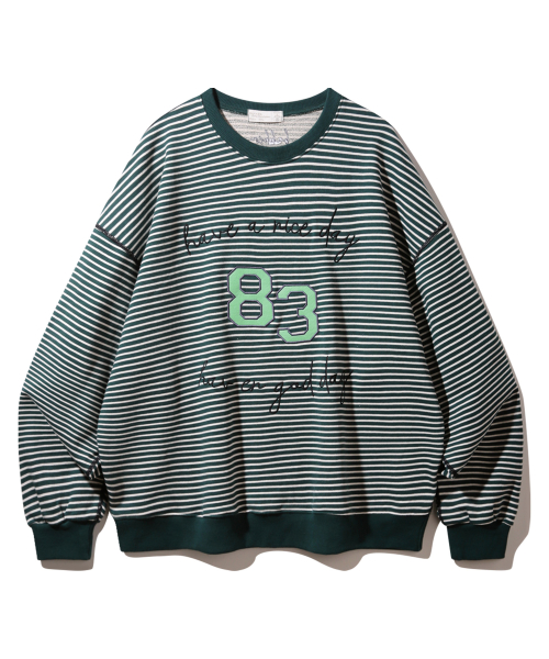 Свитшот 83 в полоску BK5972 Green