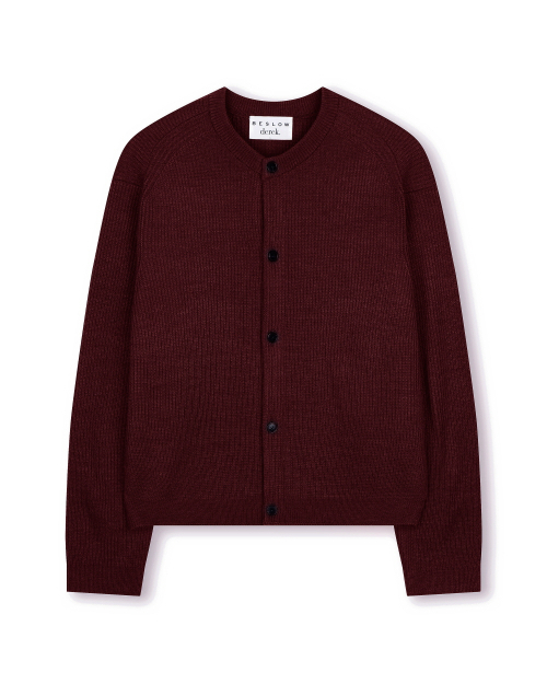 [비슬로우X데릭]CREW NECK SHORT CARDIGAN DARK RED