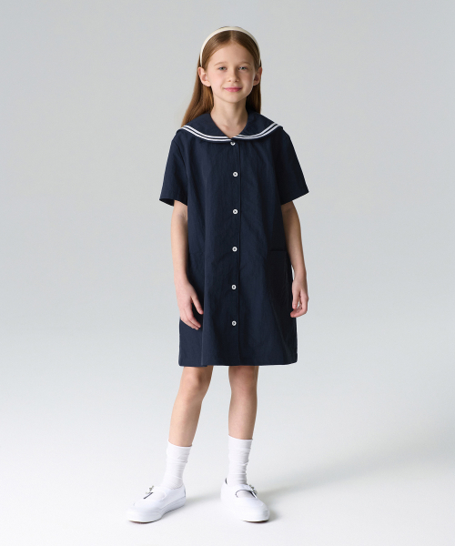 무신사 스탠다드 키즈() 세일러 나일론 드레스 [네이비] 상품 이미지