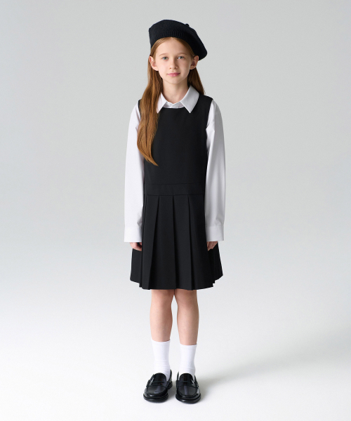 무신사 스탠다드 키즈() 타이디 플리츠 드레스 [블랙] 상품 이미지