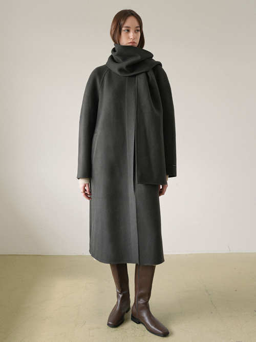 コート on&on Muffler Round Neck Handmade Coat NEW4WHB24_94 Designer fashion, Seoul-fully created | W Concept