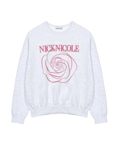MUSINSA NICK NICOLE VOLUME NICOLE ROSE SWEATSHIRT MELANGE PINK